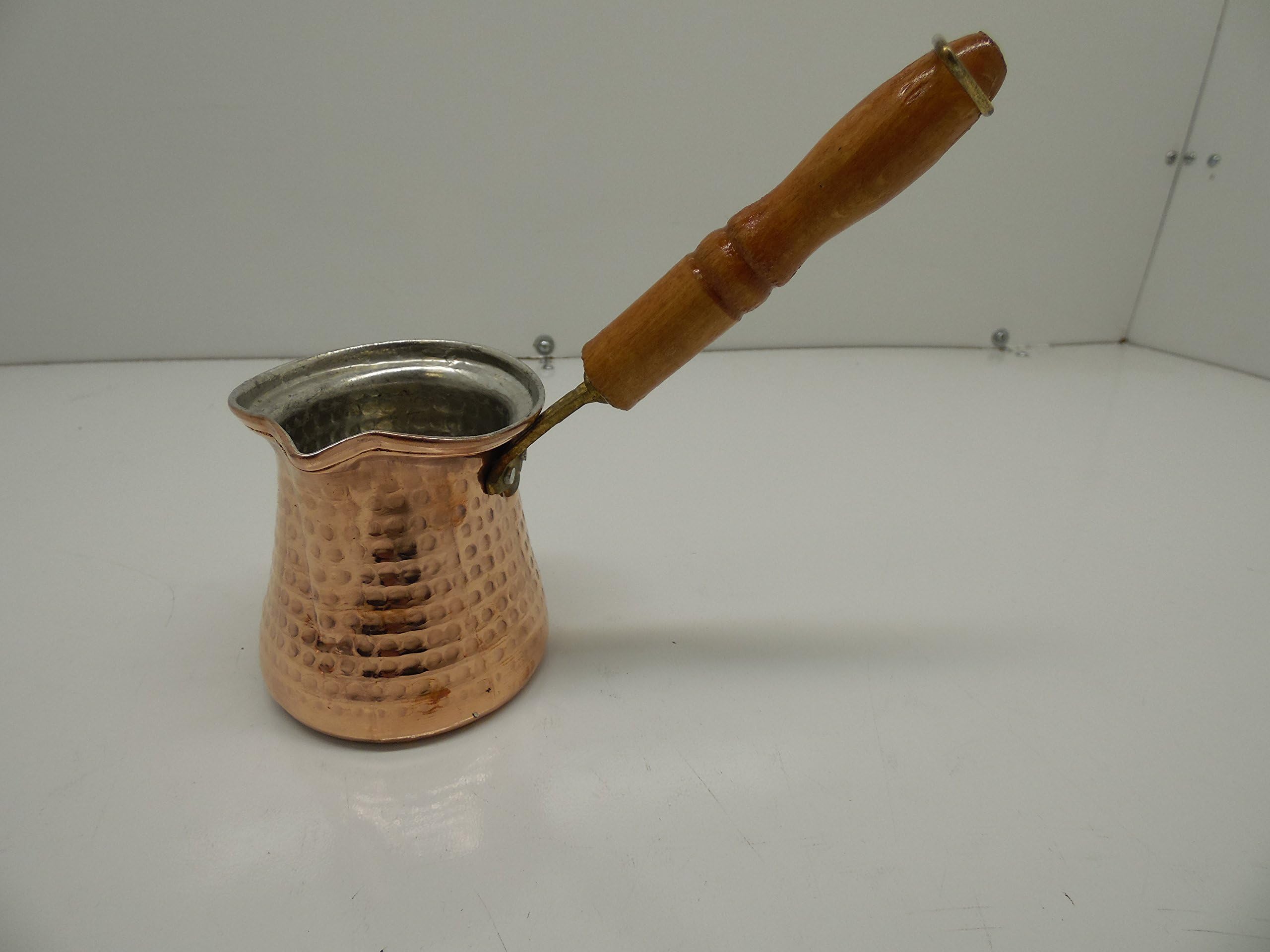 Turkish Coffee Pot (cezve/ibrik) with Wooden Handle, Good for 3 People