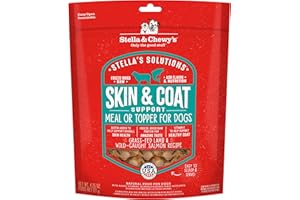 Stella & Chewy's – Stella’s Solutions Skin & Coat Boost – Grass-Fed Lamb & Wild-Caught Salmon Dinner Morsels – Freeze-Dried Raw, Protein Rich, Grain Free Dog Food – 4.25 oz Bag