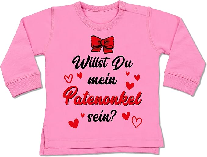Shirtracer Sprüche Baby Willst du Mein Patenonkel Sein schwarz rot