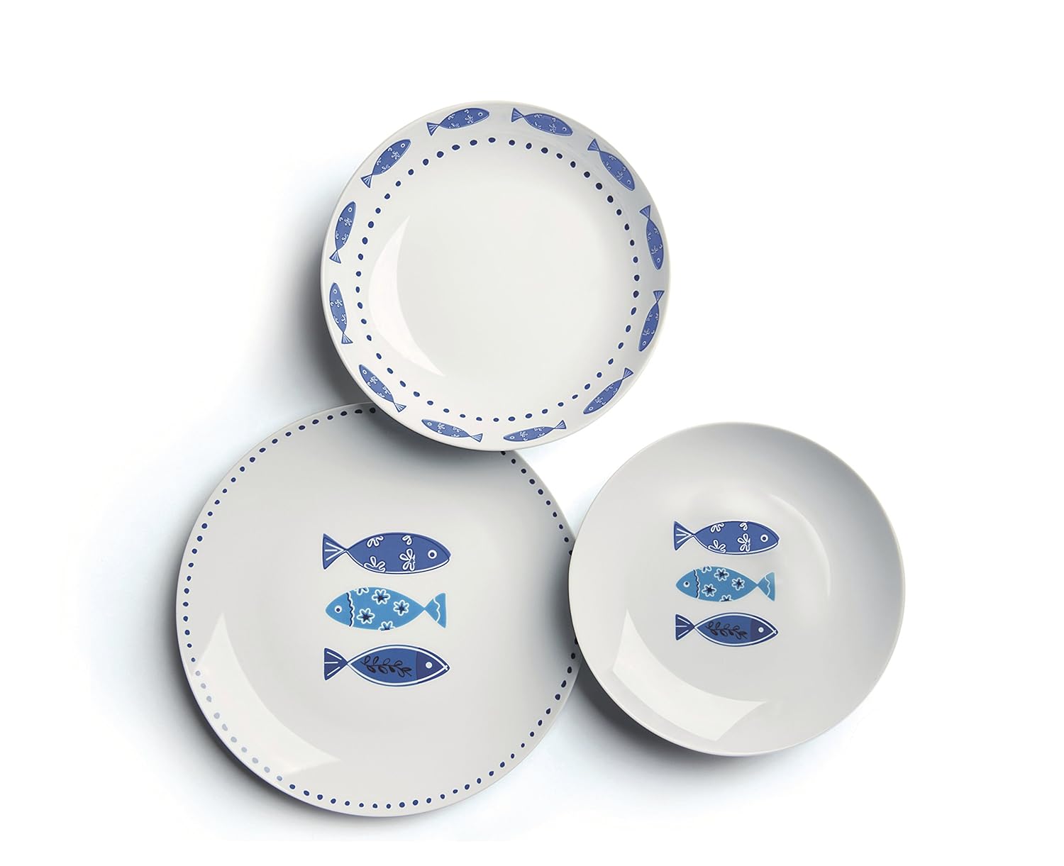 Excelsa Ocean Servizio Tavola Porcellana Bianco Azzurro 45x25x12 cm Amazon Casa e cucina