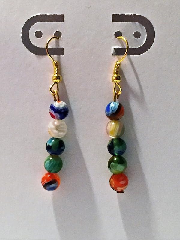 Multi color beaded earrings Handmade