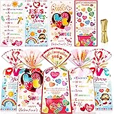 HOWAF Christian Valentine's Day Candy Bags Bulk, Bible Verse Valentines Cellophane Bags for Christian Candy Church Sunday School Supplies, Inspirational Jesus Loves You Gift Bags with Twist Ties for Religious Valentin's Day Favors