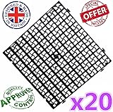 20 x Black Plastic Paving Driveway Grid Turf Grass Lawn Path Gravel Protector Drainage Mat (5 Square Meter)