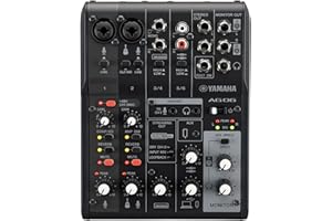 Yamaha AG06MK2 Black 6-Channel Live Streaming Loopback Mixer/USB Interface with Steinberg Software Suite