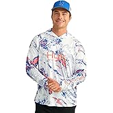 HUK Mens Pursuit Pattern Crew Sleeve Shirt, Performance Shirt