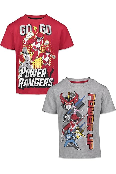 Pink Ranger Yellow Ranger Red Ranger 2 Pack T-Shirts Toddler to Big Kid