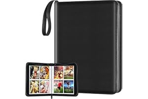 Xrunmix Trading Card Binder, Pocket Card Binder with Card Display, Pocket Sports Card Binder, Card Binders(Black) (400 Pockets)