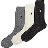 POLO RALPH LAUREN Women's Classic Cotton Cable Crew Socks (3-Pair)