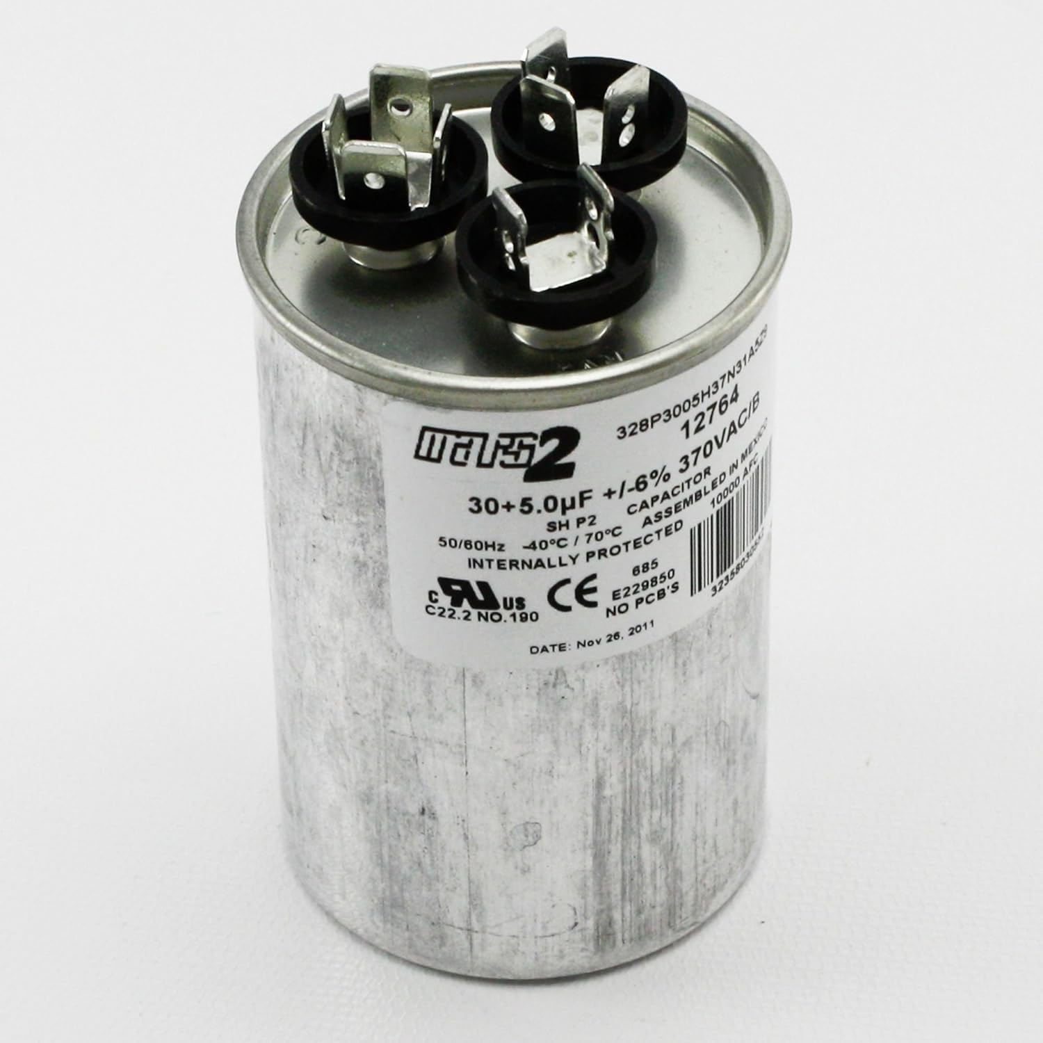 Motor Dual Run Capacitor Round 30 + 5 uf MFD 370 Volt VAC 12764