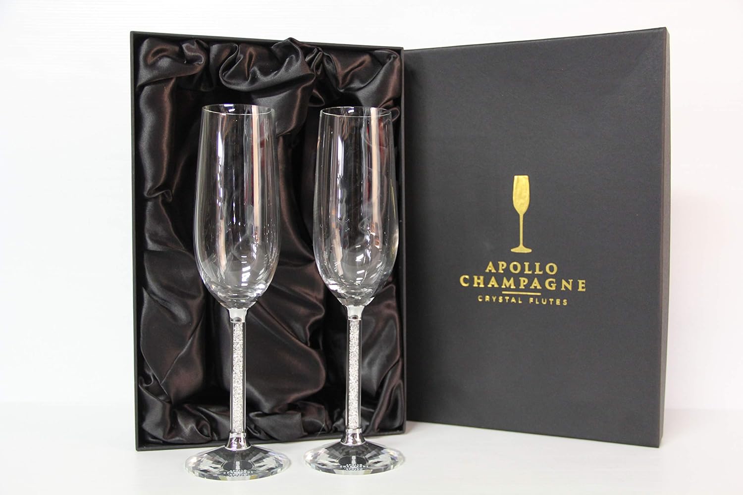 Apollo Champagne Crystal Flutes, Set of 2