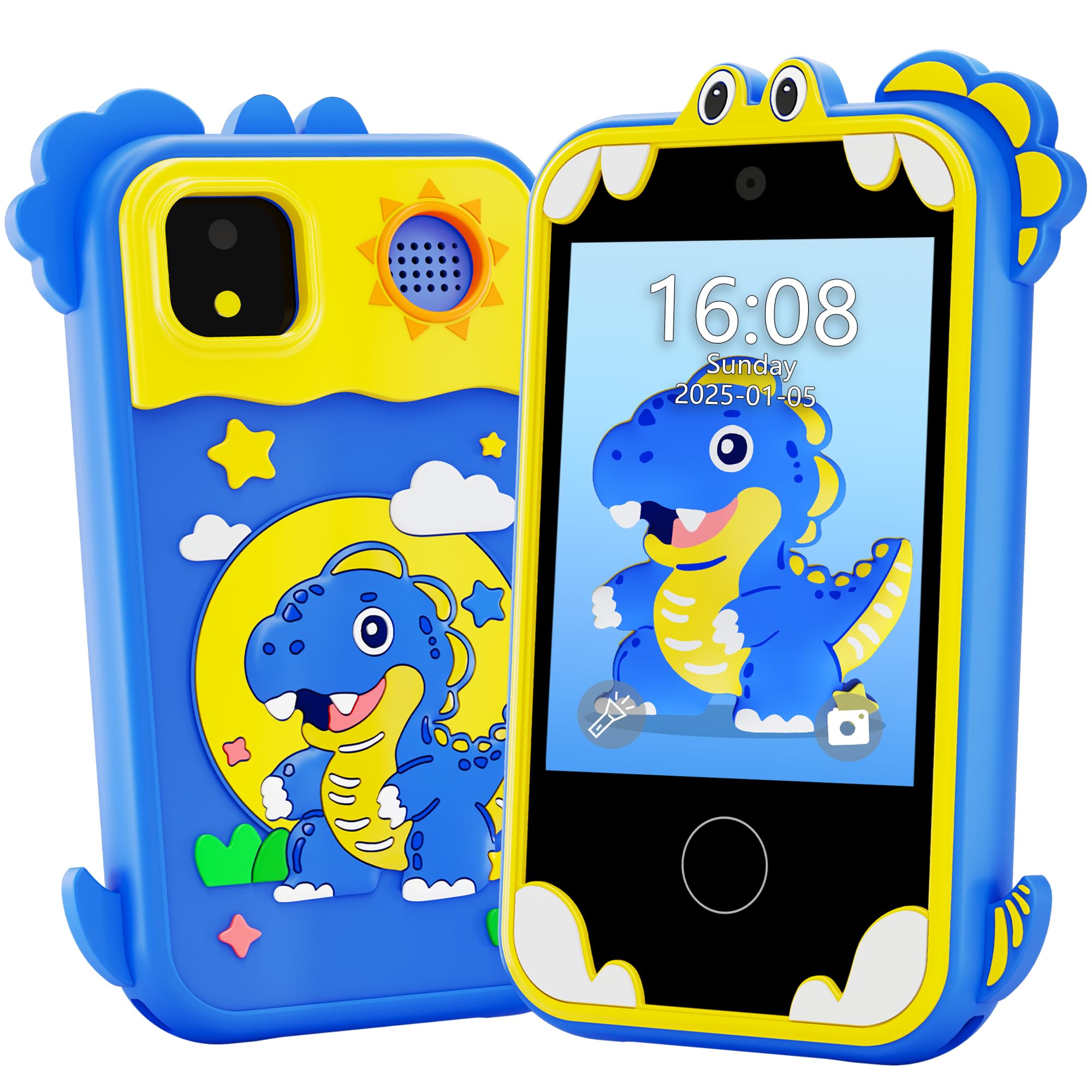 Kids Phone for Girl Toys, Christmas Birthday Gifts for Age 3-10 Year Old Girls Boys Toys, Kids Toddler Smart Phone, Detective Educational Learning Toys with 2.8" Touchscreen, Music Video Game (Blue)