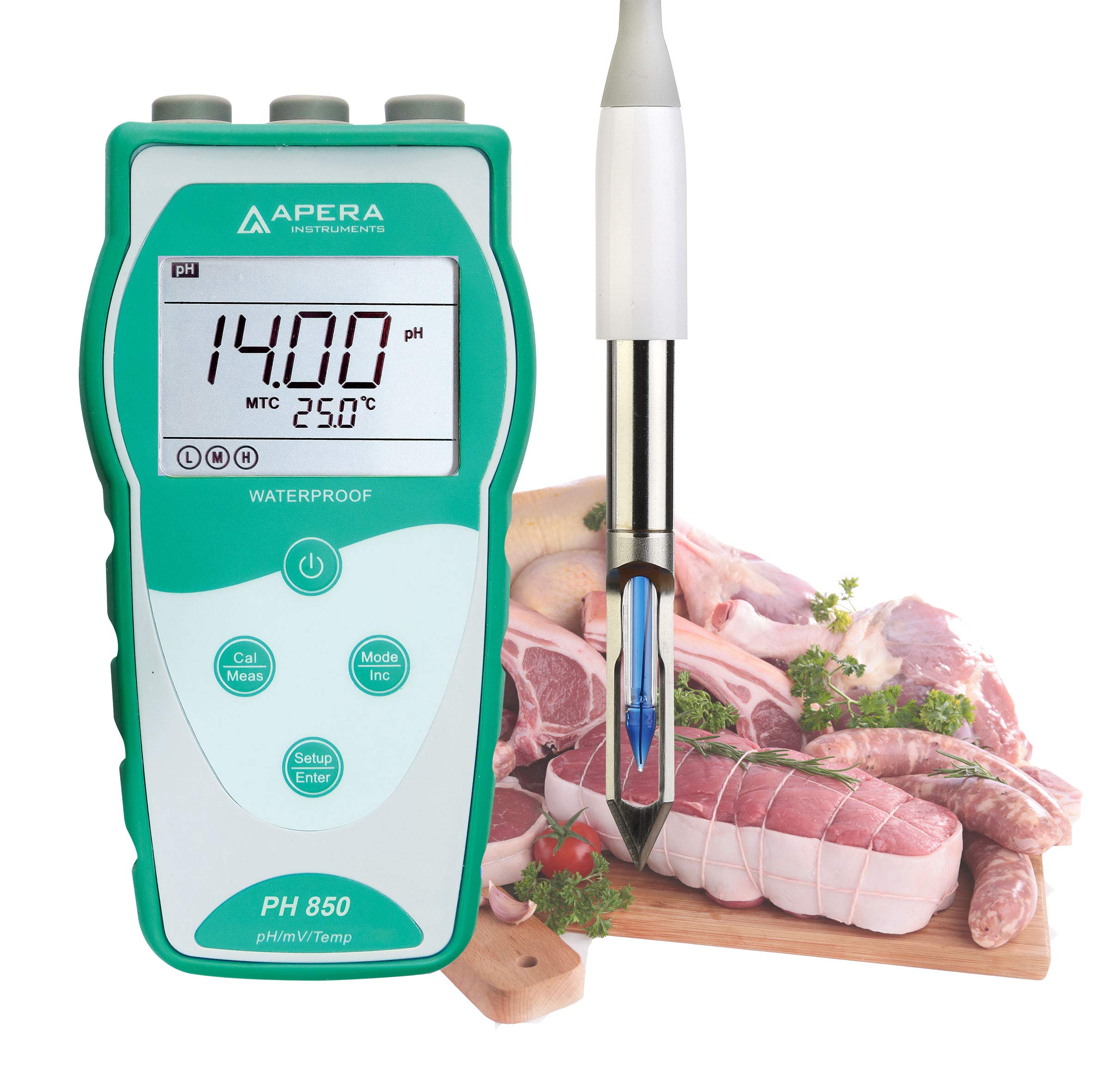 Apera Instruments Value Series PH850-MT Portable pH Meter Kit for Meat