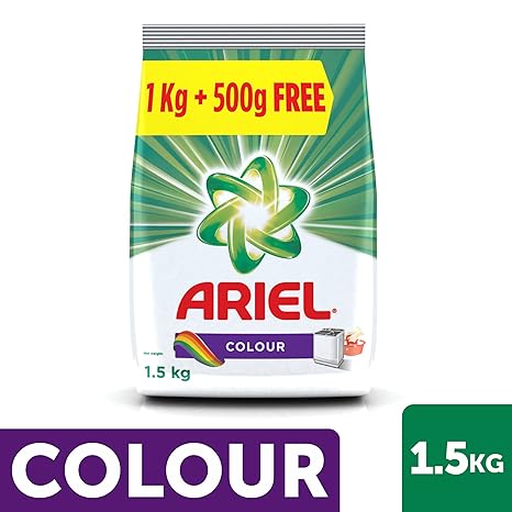 Ariel Colour Detergent Washing Powder-1 kg with Free Detergent Washing Powder-500 g