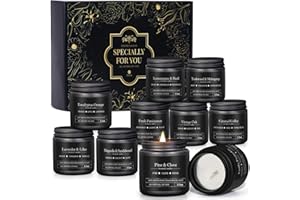 YMING 10 Pack Scented Candles for Men, Men Candle Gifts Set, Candles for Home Scented, Aromatherapy Masculine Candle Gifts Set for Man, Boyfriend, Christmas, Soy Wax, Cotton Wick