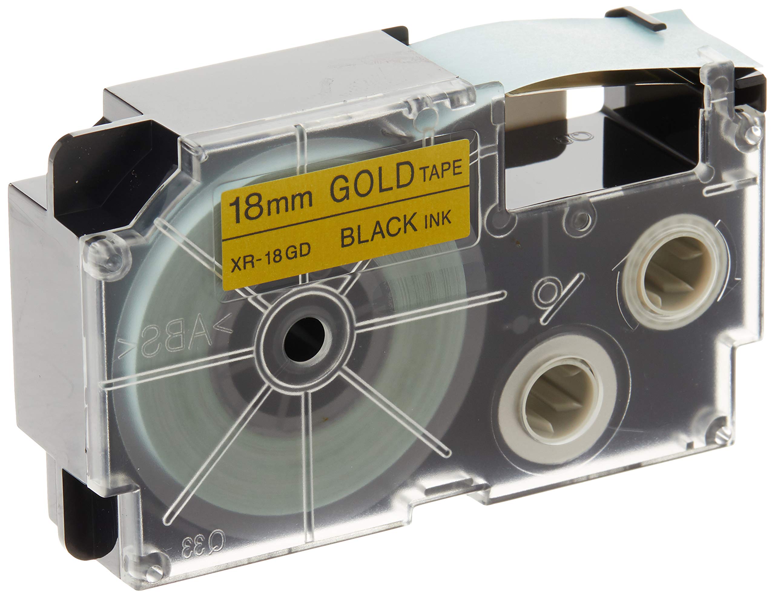 Casio Europe XR-18GD1 Coloured Tape 18 mm Black on Gold