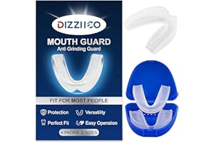 DIZZIICO Anti Grinding Mouth Guard for Clenching Teeth at Night, Teeth Grinding Mouthguards for Sleeping, Mouth Guard for Grinding Teeth at Night, Night Guards for Teeth Grinding for Adults (4 Pcs)