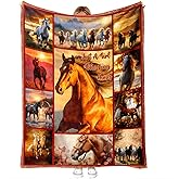 LuxeCove Horse Lover Gift, Horse Throw Blanket, Western Cowgirl Room Decor for Girls & Women, 50'' x 60'', Cozy Equestrian Accent for Bed & Couch, Farmhouse Birthday Christmas Mother's Day