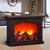 Fireplace Lanterns Decorative,Small Fake Fire Place Lamp,LED Flame Effect | Fire Lamp, Battery Operated USB Charge Portable Fireplace, Indoor Outdoor Christmas Decoration, No Heater Function Black