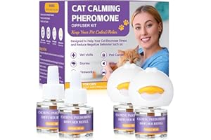 REGUOA 120-Day Cat Pheromone Calming Diffuser, Advanced Pheromone Diffuser for Cats, Relieve Anxiety, Help Reduce Fighting, Spraying & Scratching, Drug-Free & Odorless Safe Relaxation Solution, 2 Plug in