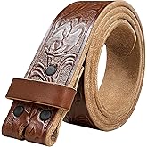 Mens Heavy-Duty (4.8~5.8 mm thick) Genuine Full Grain Leather Belt Strap 1-1/2"(38mm) Wide