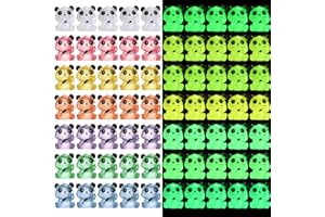 Barydat 35 Pcs Luminous Mini Panda Figurines Miniature Cute Animals Landscape Decoration Glow in the Dark Mini Resin Animals Figures for DIY Accessories Ornament Craft Party Cake Topper (Elegant)
