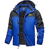 MAGCOMSEN Men's Winter Coats Ski Snow Waterproof Jackets Fleece Warm Snowboard Hooded Jacket Parka Raincoats 9 Pockets