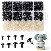 XKDOUS 6-18 mm Safety Eyes, 8 Sizes Crochet Eyes for Amigurumi | Safety Eyes for Crocheting，Stuffed Animal Doll Eyes for DIY Crafts