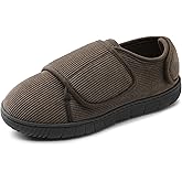 Berhood Mens Memory Foam Diabetic Slippers Comfy with Coral Fleece Lining for Arthritis Edema Swollen Feet House Shoes for Men