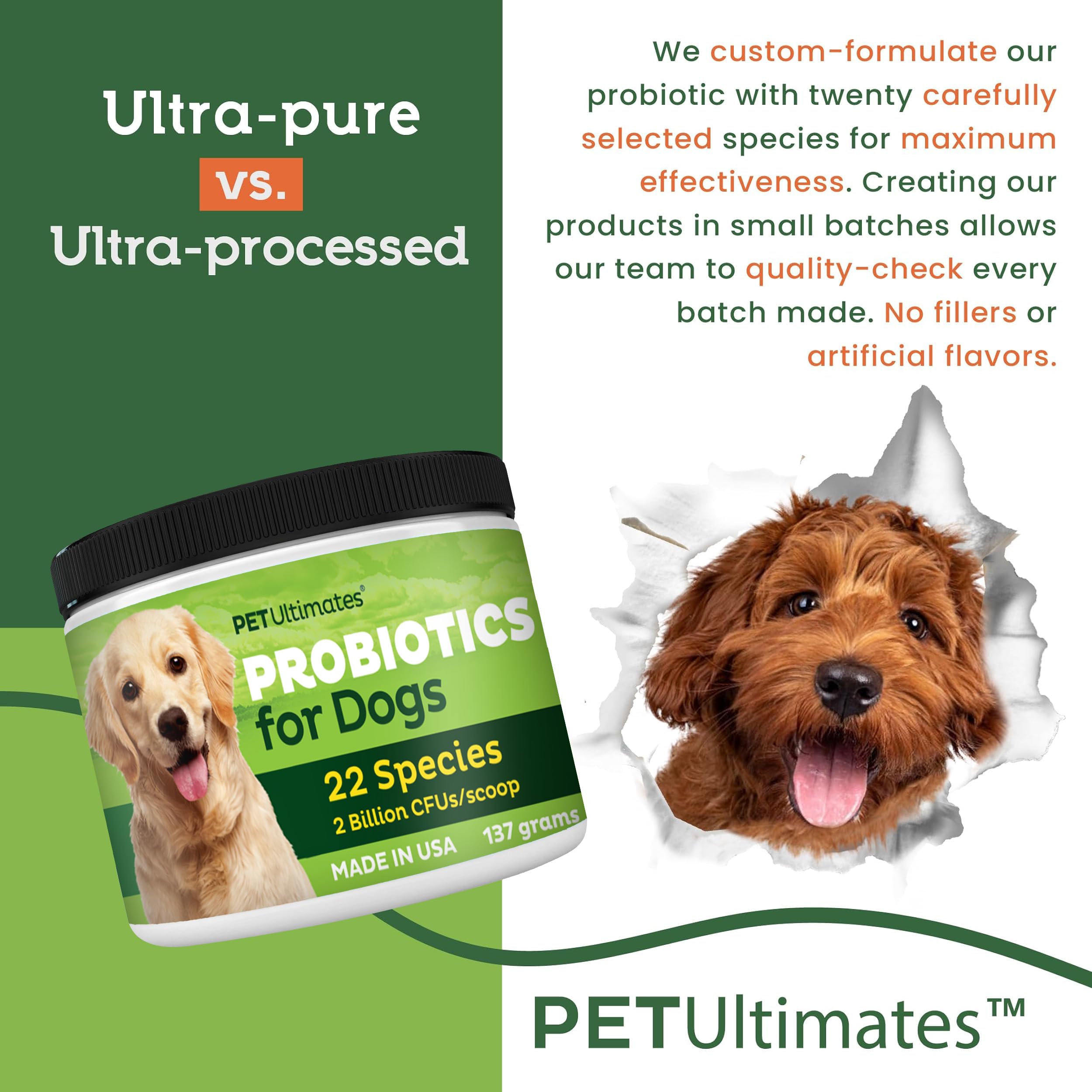 Pet Ultimates Probiotics For Dogs 22Species Dog Probiotics For Dog