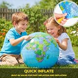 SHATCHI 40cm Inflatable World Globe Map Educational Geography Ball Classroom view 5