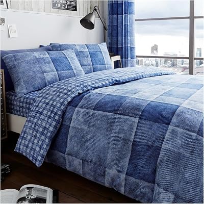 GC GAVENO CAVAILIA Single Duvet Cover Set Reversible Polycotton Blue