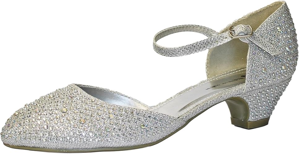 Rock On Styles New Ladies Diamante Ankle Strap Party Flat Low