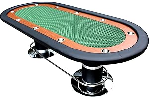 INO Design Elite 96 x 43-Inch 10 Players Oval Speed Cloth Green Felt Racetrack Playing Surface Pedestal Base Casino Poker Game Table