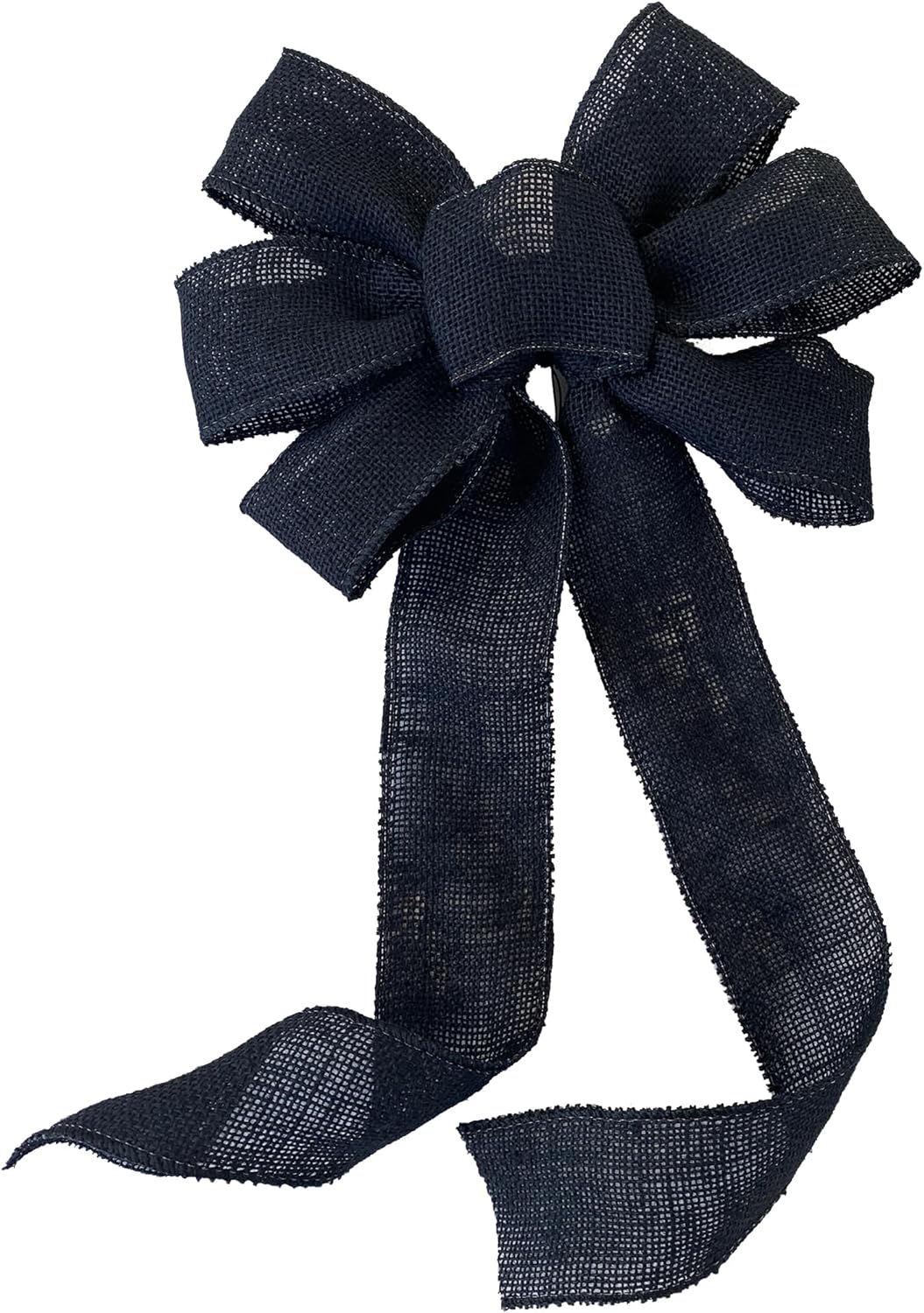 Bows & Ribbons - Wired Black Burlap Wreath Bow - 10