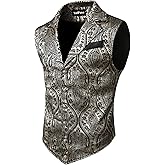 VATPAVE Mens Victorian Suit Vest Steampunk Gothic Waistcoat