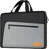 Laptop Case, 15.6 Inch Laptop Briefcase Sleeve Shockproof Protective Water Resistant Computer Carrying Bag Compatible with 15.6 inch HP, Dell, Acer, Asus, Lenovo, Notebook, Black Grey