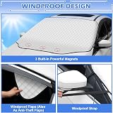 Tevlaphee Windscreen Sun Shade 197x128cm 3 Magnets UV Block Foldable view 4