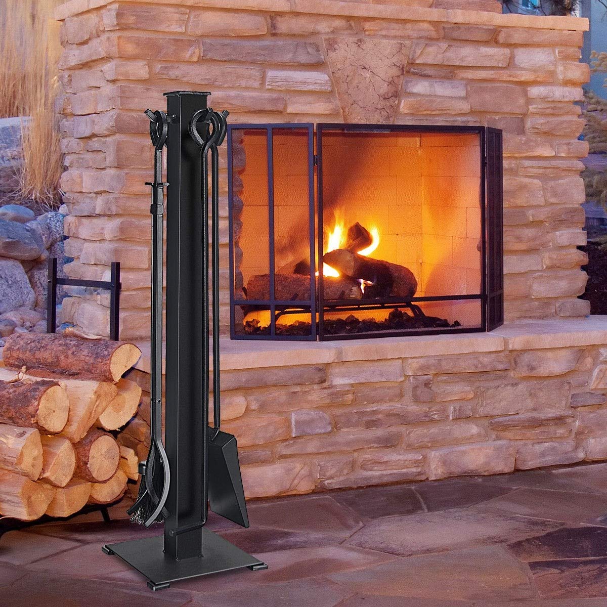 Amazon Com Graceshop 5 Pieces Fireplace Iron Fireplace Tool Set