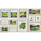 Golf Course 12 Piece Wall Collage Set, Premium Giclee Fine Art Prints - Augusta, Oakmont, Pinehurst, Golf Course Posters, Golf Wall Art, Aesthetic Poster for Home Office Decor, Ready to Frame