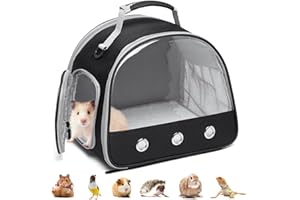 FERMAO Portable Small Animal Carrier Bag - Breathable Guinea Pig Travel Pouch for Bearded Dragons, Hedgehogs, and Chinchillas, Perfect for Short Trips and Outdoor Adventures