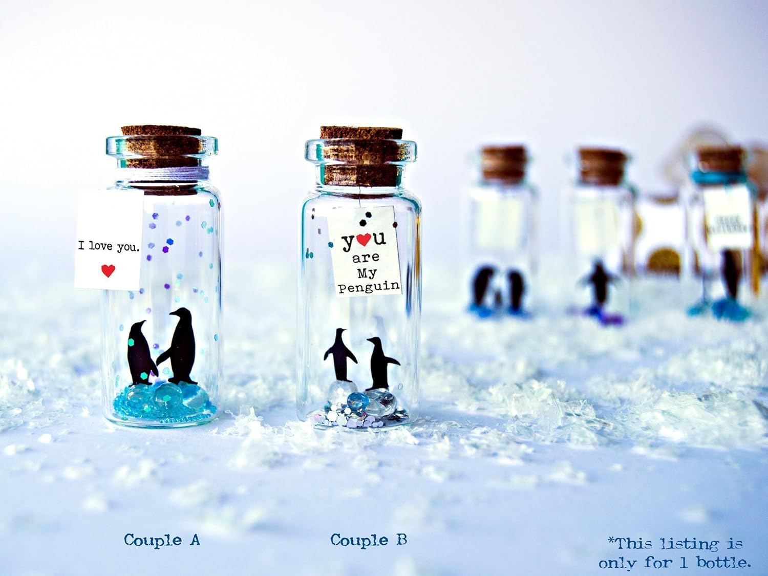 You Are My Penguin I Found My Penguin I Love You Love Card Couple Penguin Tiny Message In A Bottle Personalised Gift Funny Love Card Amazon Co Uk Handmade