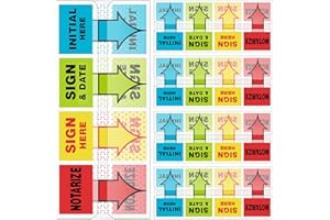 ZILAMGOO 500pcs Sign Here Stickers & Tabs – Initial Here, Sign & Date, Notarize Flags – Sticky Post-It Flags for Documents, Book Annotation, Office Filing, Notary Supplies