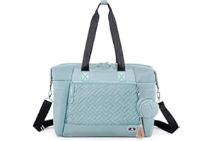 Dikaslon Diaper Bag Tote, Large Travel diaper tote for Mom and Dad, Multifunction baby tote bag for Boys and Girls with Pacifier Case and Changing Pad, Light Blue