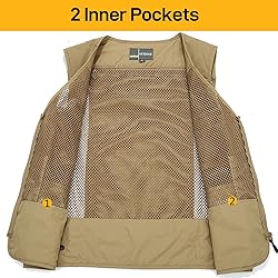 Flygo Men's Mesh Fishing Vest Multi-Pockets
