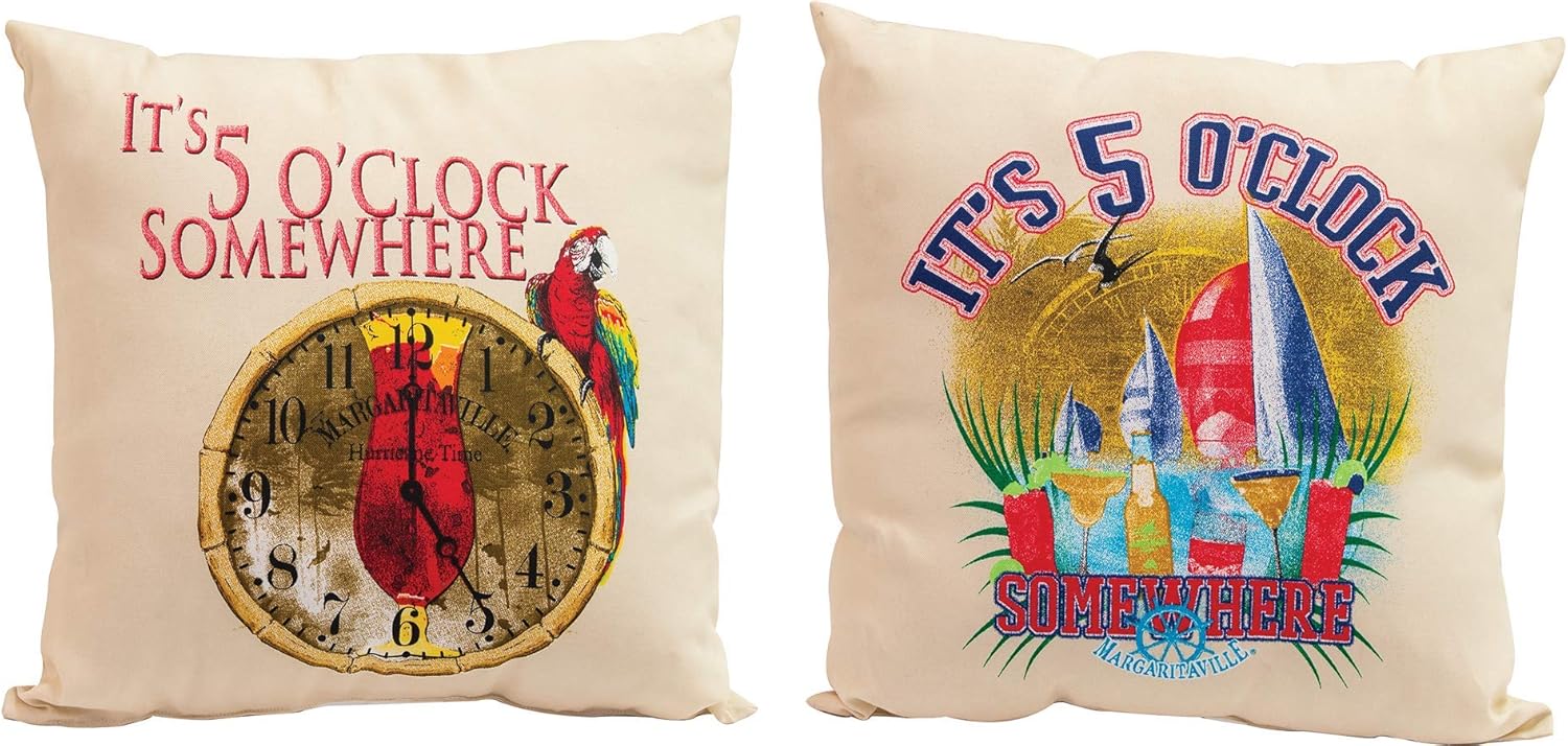 Margaritaville Set of 2 Outdoor Double Sided Decorative Throw Pillows