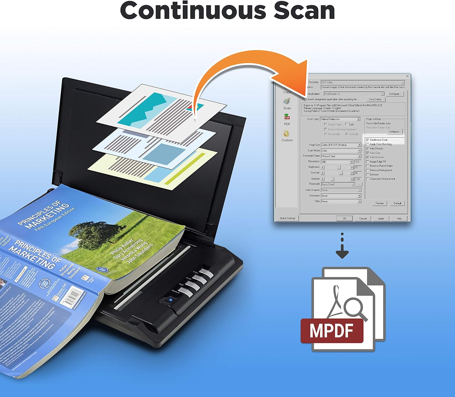 Plustek OpticSilm 2680h - High Speed Flatbed Scanner, 3sec Fast scan Speeds. Compact Design for Home and Home Office. Support Windows and Twain: Electronics