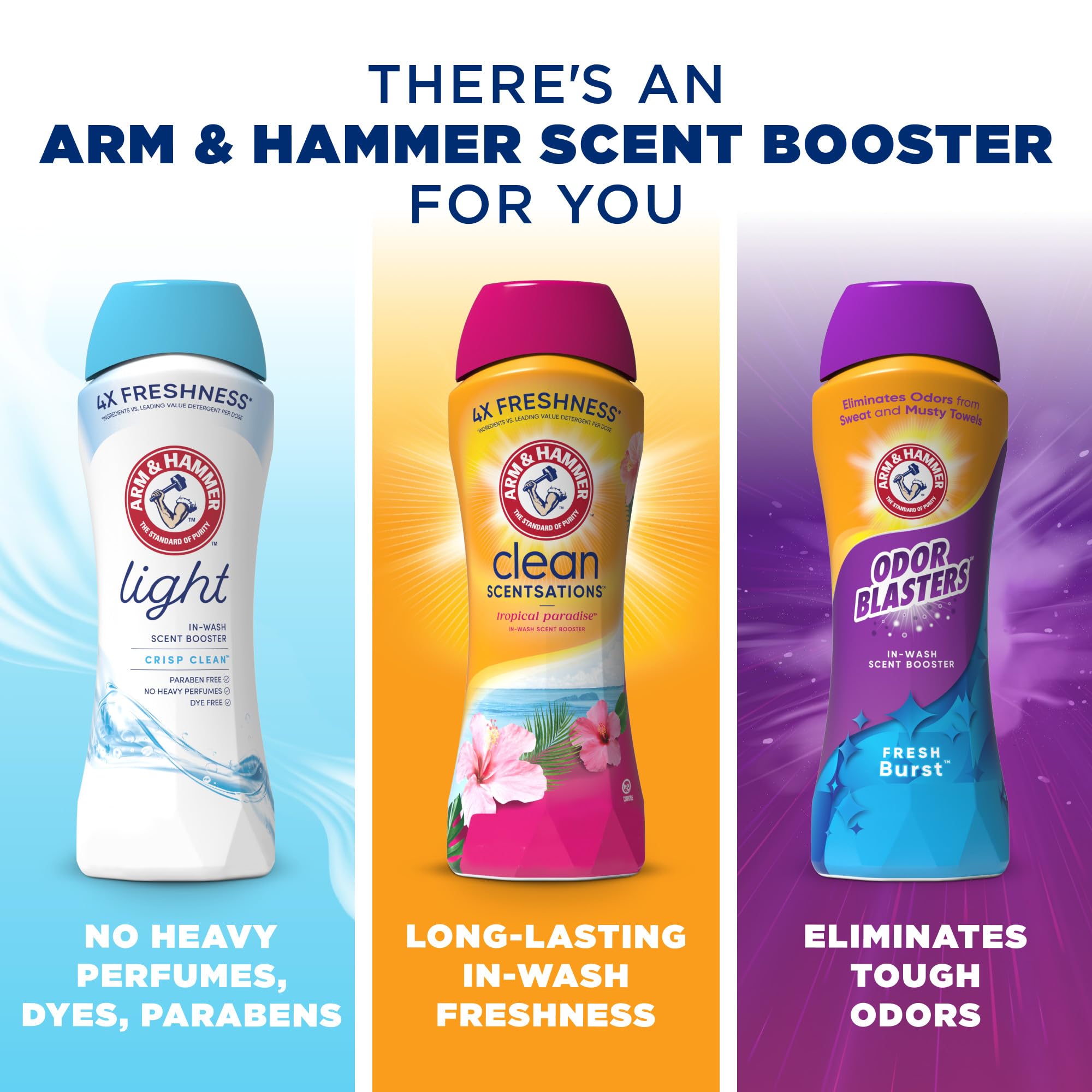 Arm & Hammer In-Wash Scent Booster Tropical Paradise, 24 oz, Pack of 4