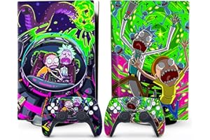 ALMUCHER Anime Style PS5 Wrap Set - Complete PS5 Skin for Disc Version Console and Controller