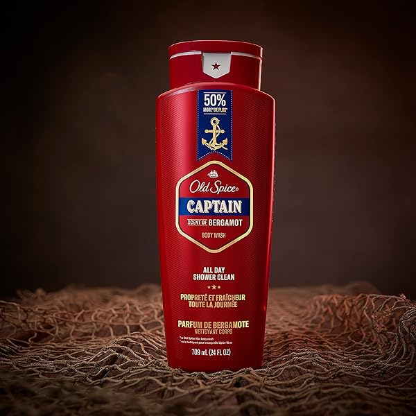 OLD SPICE CAPTAIN MEN’S BODY WASH, SANDALWOOD SCENT, 24 OZ