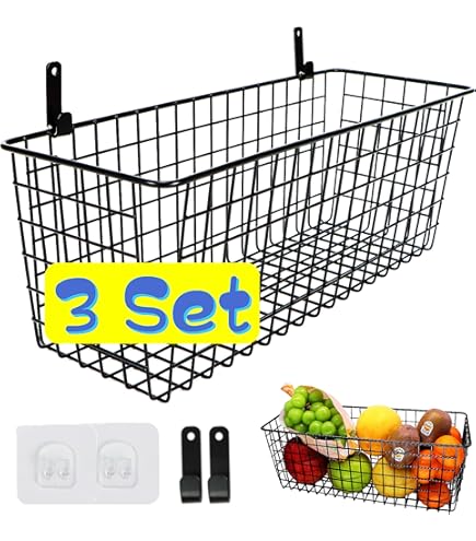 Wire Basket Shelf Metal Wall Grid Panel Basket Display Shelf Storage Rack For Sundries Storage - View #13